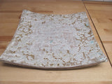 Toshiko Takaezu White Lava Glaze Handkerchief  Style Plate 11" SQ