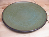 Toshiko Takaezu 13" Green Platter with Abstract Design