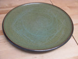 Toshiko Takaezu 13" Green Platter with Abstract Design