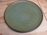 Toshiko Takaezu 13" Green Platter with Abstract Design