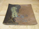 Toshiko Takaezu Square Plate 11.5" Abstract Glazes Excellent condition