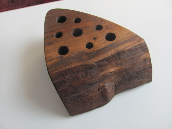 MIRA NAKASHIMA Signed Candle or Pen Holder Walnut Live Edge