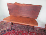 George Nakashima 1971 Twin / Full Walnut Headboard Live edges Butterfly