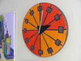 SOLD   Clock: Howard Miller Ceramic "Pizza" Wall Clock by George Nelson and Aldo Londi for Bitossi