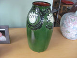 SOLD   Ceramics: Max Lauger Vase Green Floral
