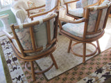 SOLD   Chair: Set of 4 Rattan Armchairs by Ficks and Reed.