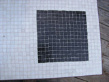 Table: Black and White Mosaic Tile Top Table, Iron Frame - SOLD