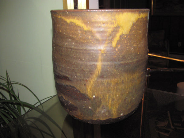 Ceramics: Toshiko Takaezu Vase 7" diameter x 6.5" high.