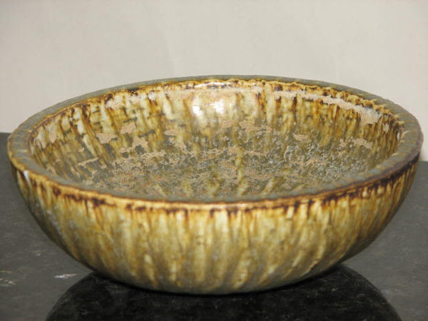 Ceramics: Gunnar Nylund 7" Owls Feather Glaze bowl For Rorstrand