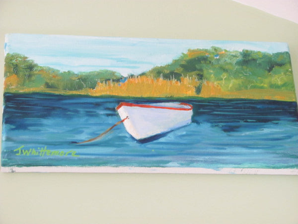 Art: O/C Rowboat Jane Whittemore, Cape Cod Artist