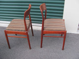 SOLD   Chair: Two Moeller Teak Side Chairs