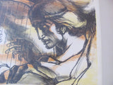 Print: Umberto Romano Lithograph in Color, " David and the Harp" Signed and Numbered