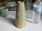 Sold   Zanesville Pottery Green Tapered Vase 7" Tall Homespun Line