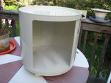 SOLD - Kartell Round White Storage Cabinet on Casters by Anna Castelli, Vintage.  Free Domestic Shipping