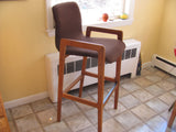 Pair of Teak Bar Stools, Danish Modern, Tarm Stole O/G. Pair #3.