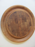 Furnishings: Dansk Denmark Vintage 14" Diam. Teak Cutting Board.