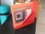 SOLD  -  Red LP Record Rack by Heller, Italy designed by Giotto Stoppino 1960s