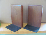 Bookends:  Pair of Walnut and Tile Bookends by Jane & Gordon Martz for Marshall Studios 5" x 7.5"