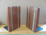 Bookends:  Pair of Walnut and Tile Bookends by Jane & Gordon Martz for Marshall Studios 5" x 7.5"