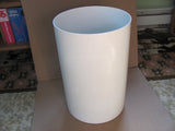 Furnishing:  Vintage Kartell Wastebasket / Trash Can. White Plastic. 9.5" Diam x 14.5" H