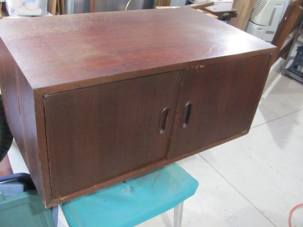 SOLD - OMNI Products 14" High, Two Door, Walnut Cabinet, Designed by George Nelson not CSS