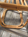 SOLD    Table: BROWN JORDAN Rattan Side Table with Glass Top