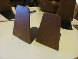 SOLD  Furnishings: Teak Bookends Mid Century Made in JAPAN. 5.25" H x 4" W  -  SOLD