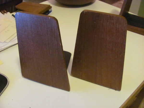 SOLD  Furnishings: Teak Bookends Danish Modern Style Made in Japan by Viking