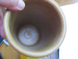 SOLD   Ceramic: Butterscotch Glaze Zanesville Pottery 10" h Ribbed Vase #4010