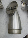 Lighting: Set of Three Aluminum Bullet Shaped Wall or Ceiling Mount Lights