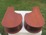 SOLD   Furnishing : Pair of Small Floating Teak Shelves - Danish, Comma Shaped - SOLD
