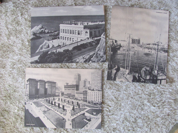 3 Vintage JUMBO Postcards of San Francisco, c. 1950
