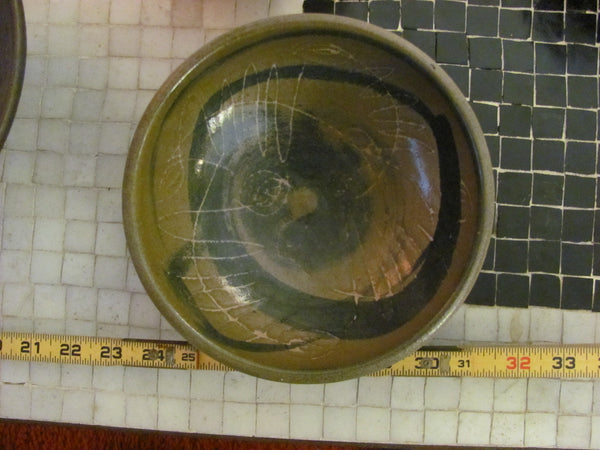 Ceramics: Toshiko Takaezu Bowl with Interior Design - 7" diameter x 2.25" high.
