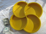 Dansk Plastic Condiment Tray Yellow 4 Compartment Cloverleaf Pattern