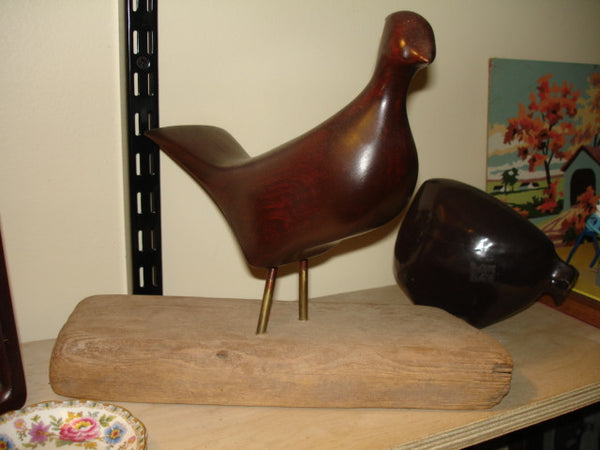 Wood: Carved Bird on Stand