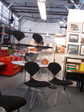 SOLD   Chair: Pair of Eames DKR-2 Dining Bikini Rod Wire Chairs in Black