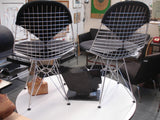 SOLD   Chair: Pair of Eames DKR-2 Dining Bikini Rod Wire Chairs in Black