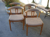 Chair: Set of 4 Danish Modern Cowhorn style Chairs in oak